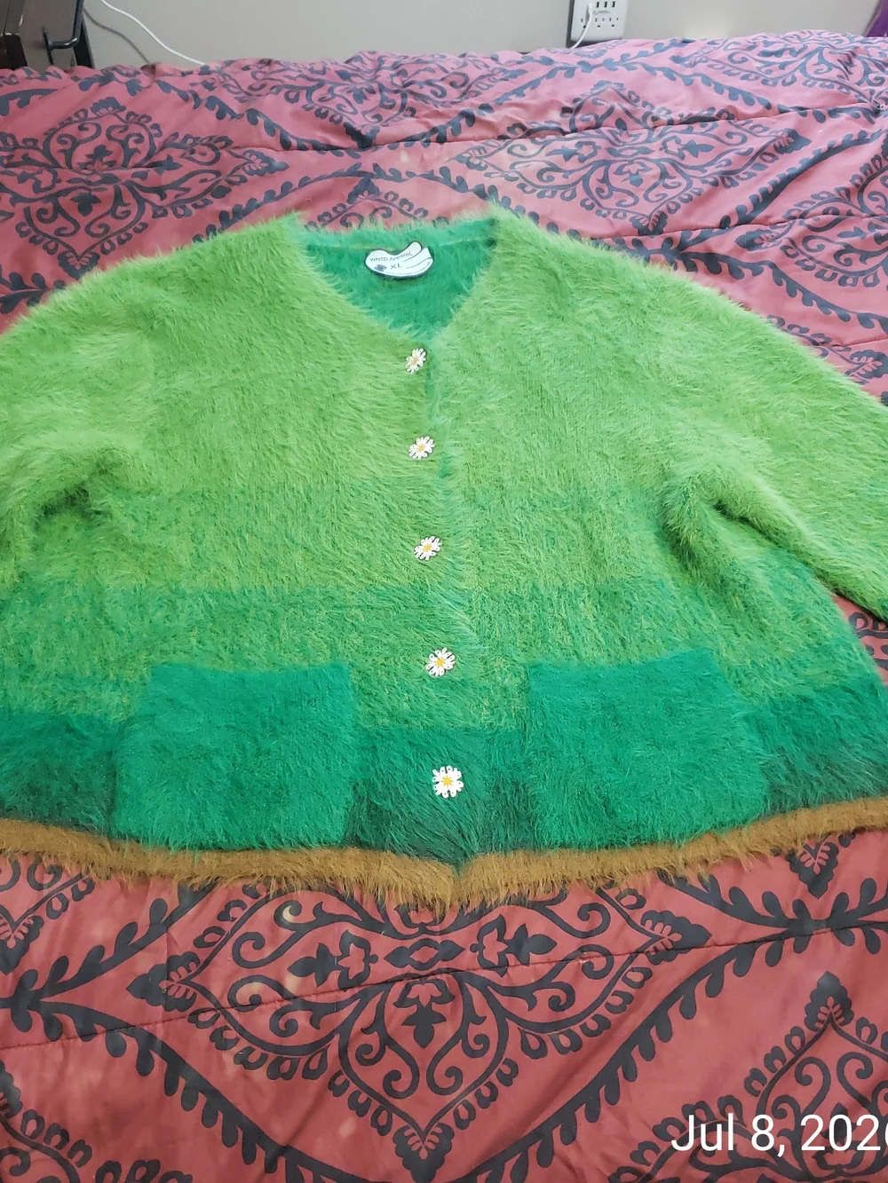 WNTD Apparel Fuzzy Green Cardigan